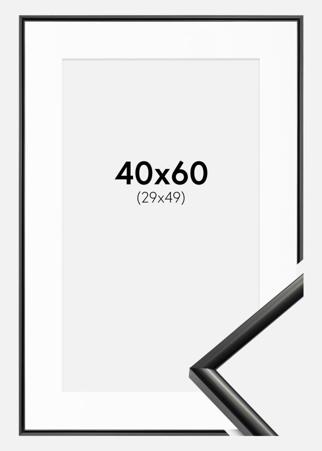 Ram med passepartou Fotolijst New Lifestyle Zwart 40x60 cm - Passe-partout Wit 30x50 cm