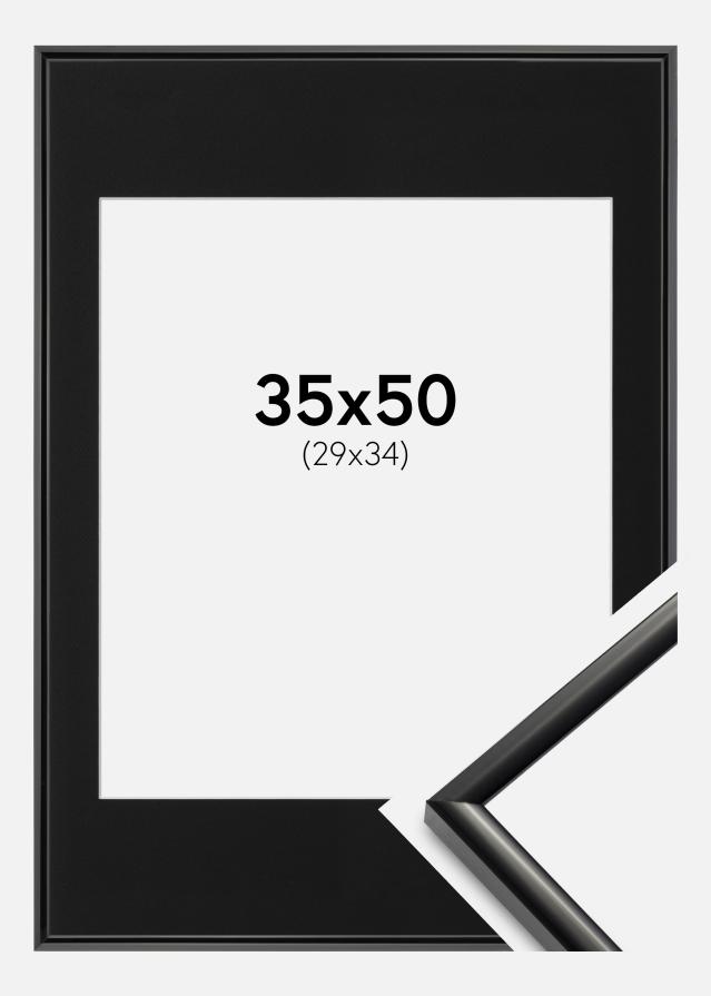 Ram med passepartou Fotolijst New Lifestyle Zwart 35x50 cm - Passe-partout Zwart 30x35 cm