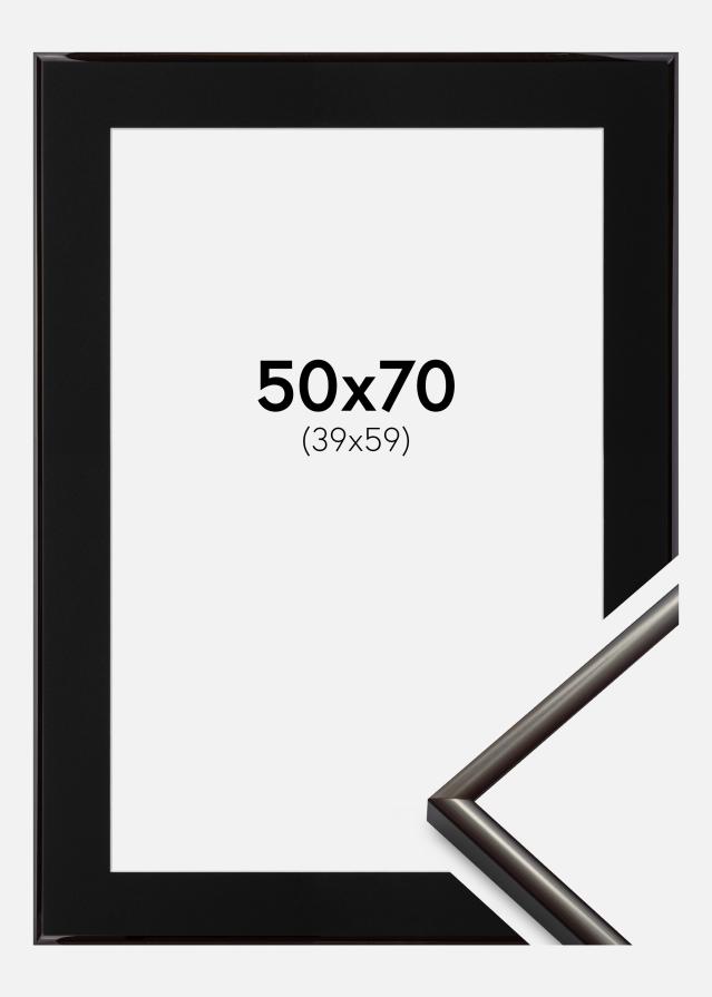 Ram med passepartou Fotolijst New Lifestyle Espresso Brown 50x70 cm - Passe-partout Zwart 40x60 cm