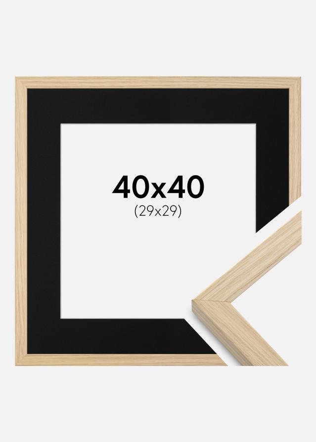 Ram med passepartou Fotolijst Grimsåker Eiken 40x40 cm - Passe-partout Zwart 30x30 cm