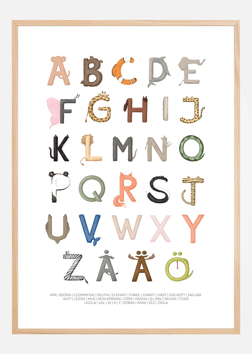 Product Image for Djurbokstäver Poster (21x29.7 cm (A4))