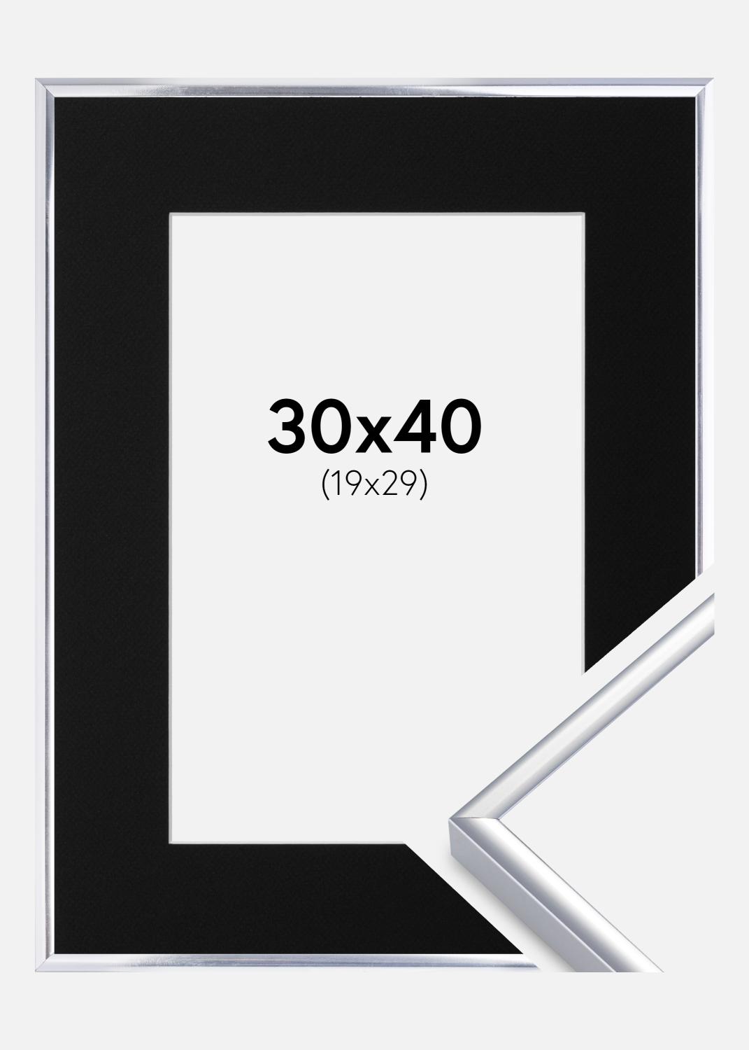 Product Image for Fotolijst Aluminium Glanzend Zilver 30x40 cm - Passe-partout Zwart 21x30 cm
