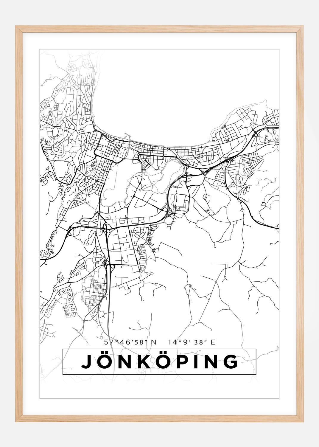 Product Image for Map - Jönköping - White Poster (21x29,7 cm (A4))