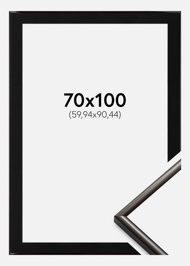 Ram med passepartou Fotolijst New Lifestyle Espresso Brown 70x100 cm - Passe-partout Zwart