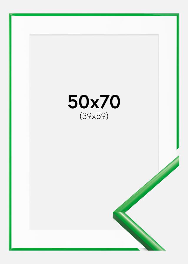Ram med passepartou Fotolijst New Lifestyle Grass Green 50x70 cm - Passe-partout Wit 40x60 cm