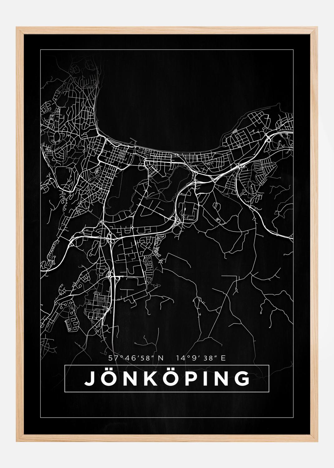 Product Image for Map - Jönköping - Black Poster (21x29,7 cm (A4))