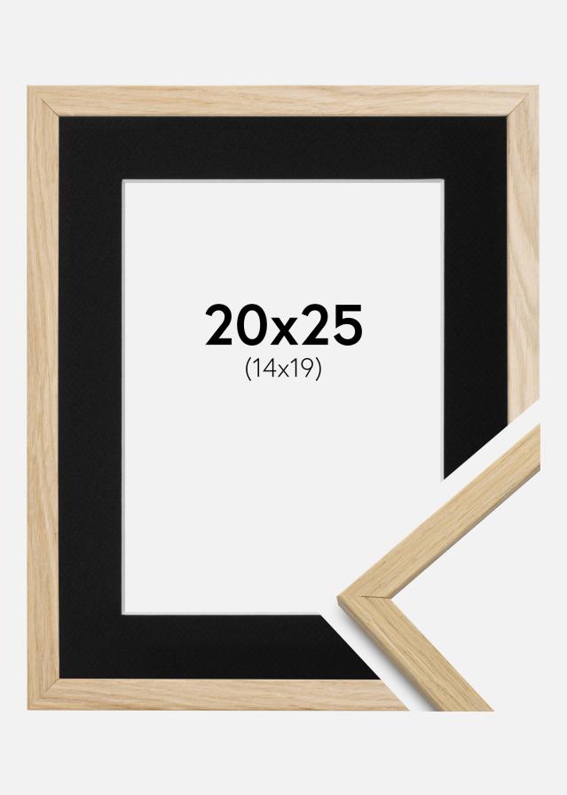 Ram med passepartou Fotolijst Edsbyn Eiken 20x25 cm - Passe-partout Zwart 15x20 cm