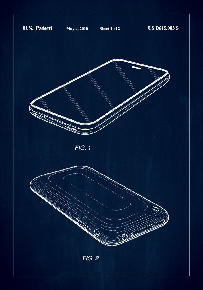 Bildverkstad Patent Print - iPhone I - Blue Poster
