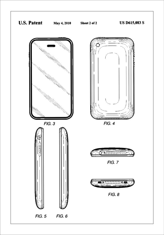 Bildverkstad Patent Print - iPhone II - White Poster
