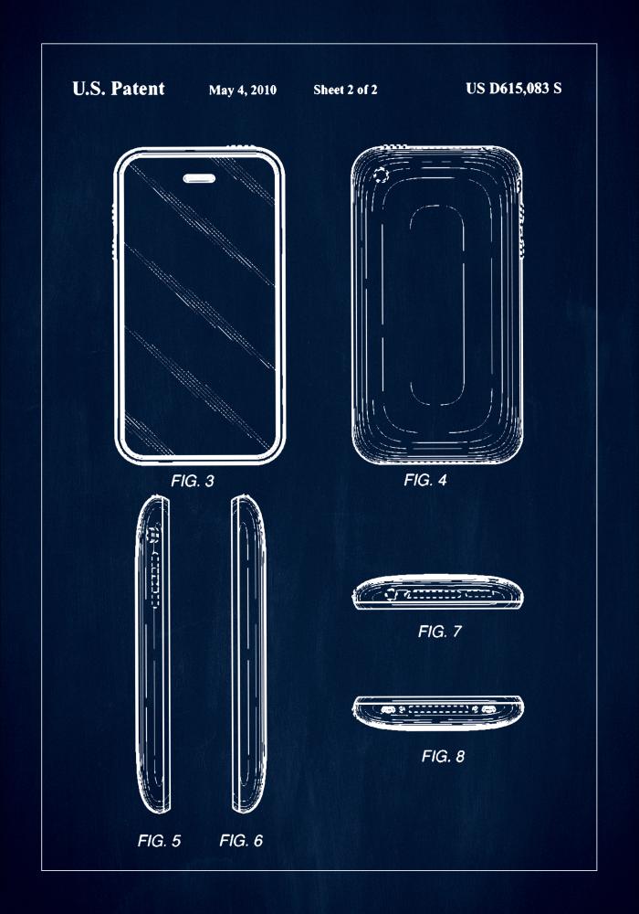 Bildverkstad Patent Print - iPhone II - Blue Poster