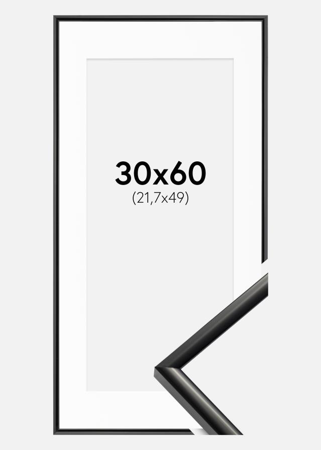 Ram med passepartou Fotolijst New Lifestyle Zwart 30x60 cm - Passe-partout Wit 22,7x50 cm