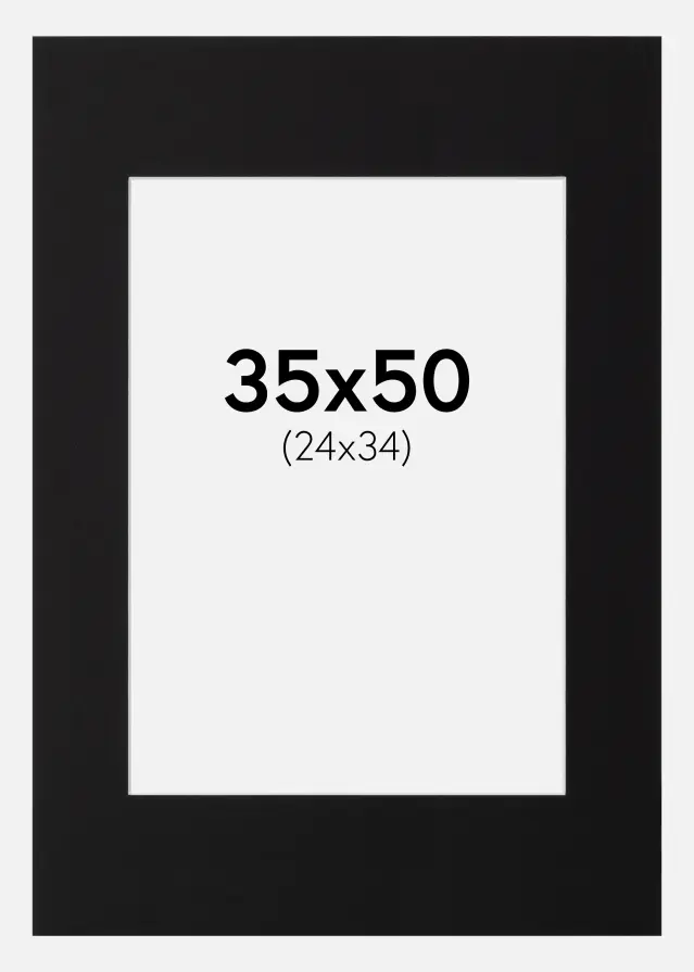 Galleri 1 Passe-partout Canson Zwart (Witte kern) 35x50 cm (24x34)