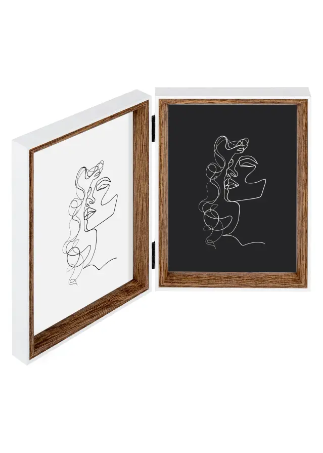 Walther Silhouette Vouwlijst Noten 13x18 cm - 2 foto's