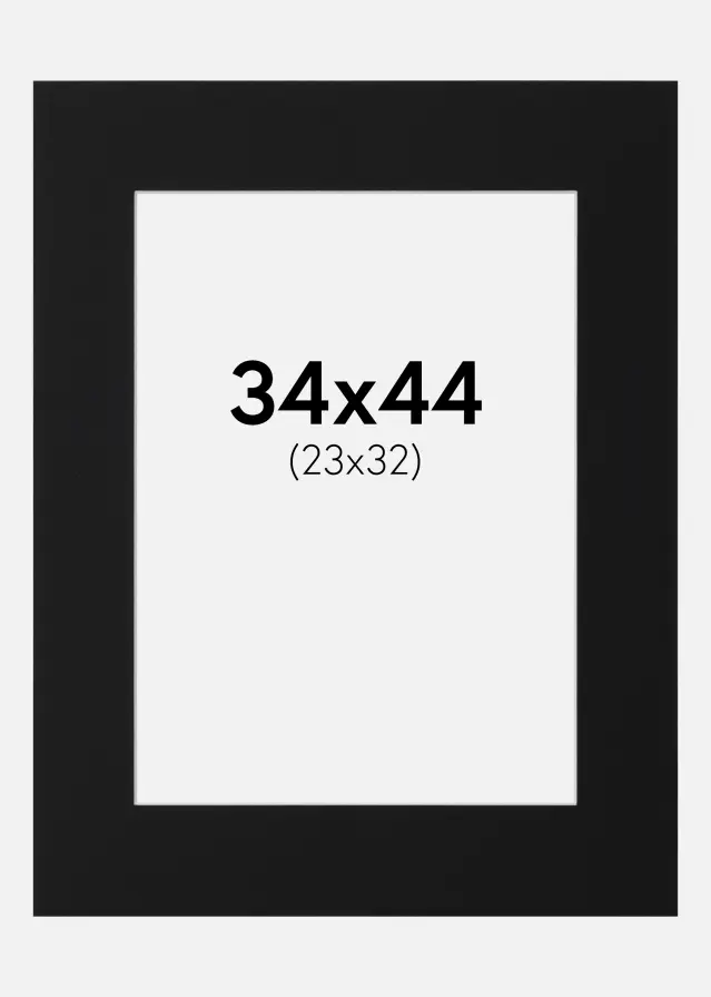 Artlink Passe-partout Zwart Standaard (Witte kern) 34x44 cm (23x32)