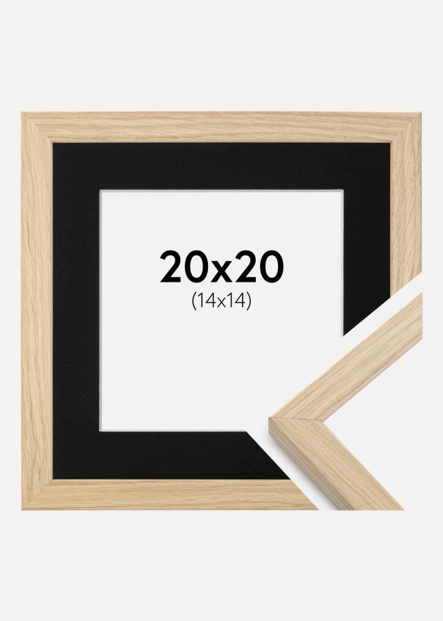 Ram med passepartou Fotolijst Grimsåker Eiken 20x20 cm - Passe-partout Zwart 15x15 cm