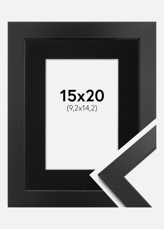Ram med passepartou Fotolijst Black Wood 15x20 cm - Passe-partout Zwart 4x6 inches