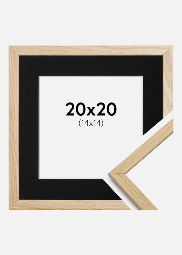 Ram med passepartou Fotolijst Edsbyn Eiken 20x20 cm - Passe-partout Zwart 15x15 cm