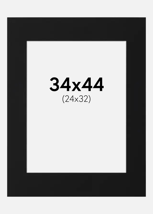 Artlink Passe-partout Zwart Standaard (Witte kern) 34x44 cm (24x32)