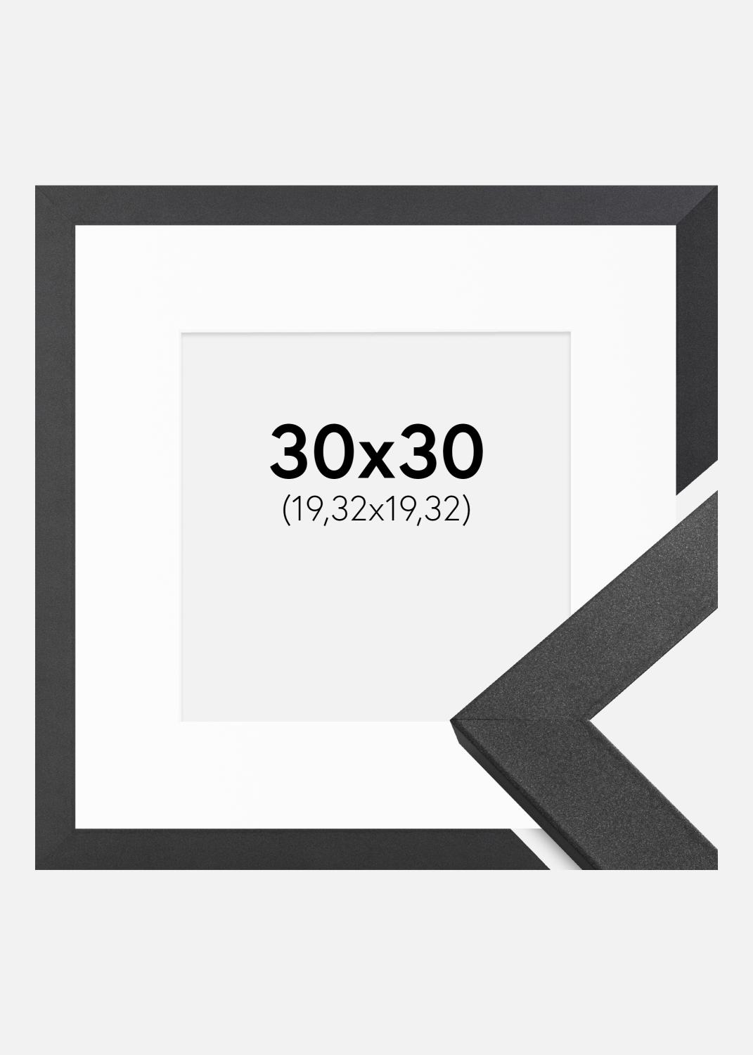Product Image for Fotolijst Graphite Wood 30x30 cm - Passe-partout Wit 8x8 inches