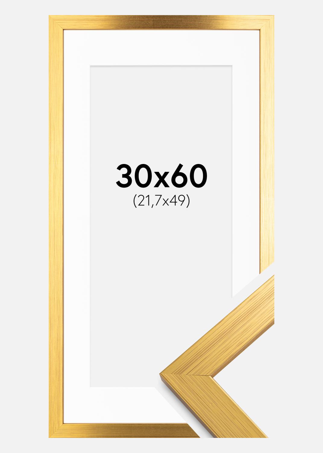 Product Image for Fotolijst Gold Wood 30x60 cm - Passe-partout Wit 22,7x50 cm
