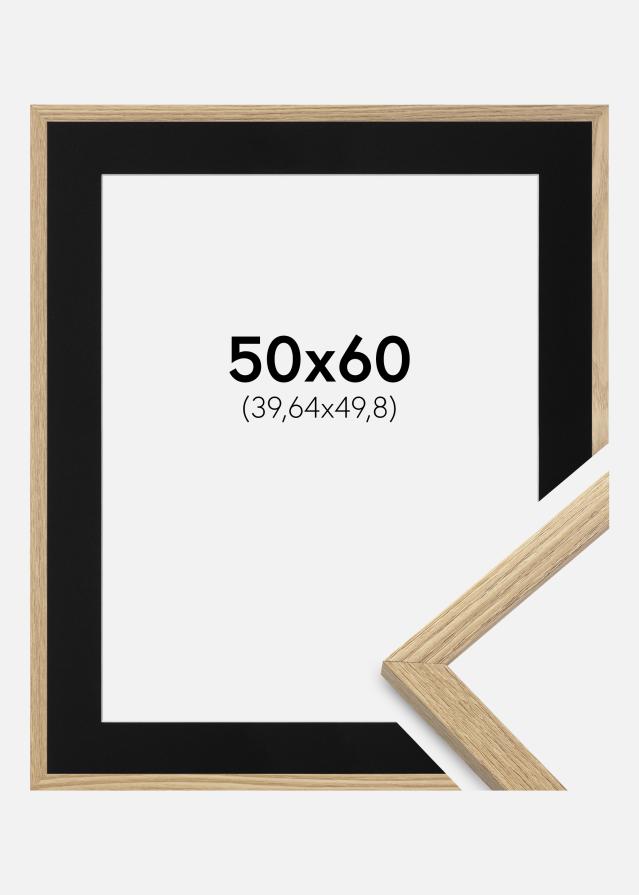 Ram med passepartou Fotolijst Trendy Eiken 50x60 cm - Passe-partout Zwart 16x20 inches