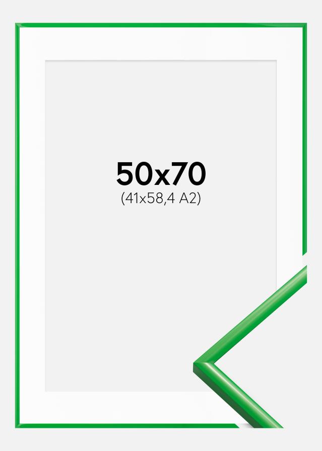 Ram med passepartou Fotolijst New Lifestyle Grass Green 50x70 cm - Passe-partout Wit 42x59,4 cm (A2)