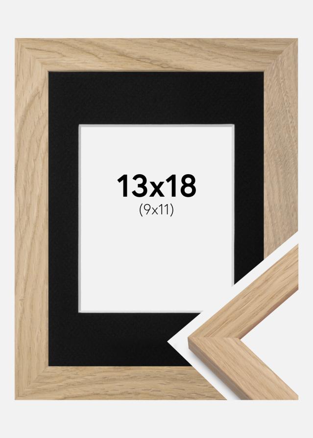 Ram med passepartou Fotolijst Oak Wood 13x18 cm - Passe-partout Zwart 10x12 cm