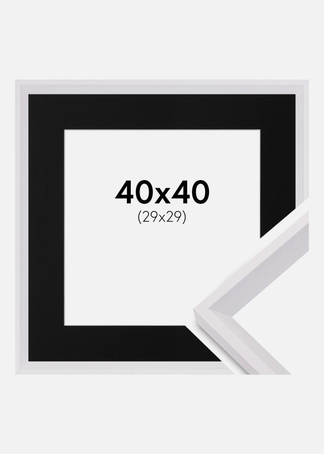 Ram med passepartou Fotolijst Globe Wit 40x40 cm - Passe-partout Zwart 30x30 cm