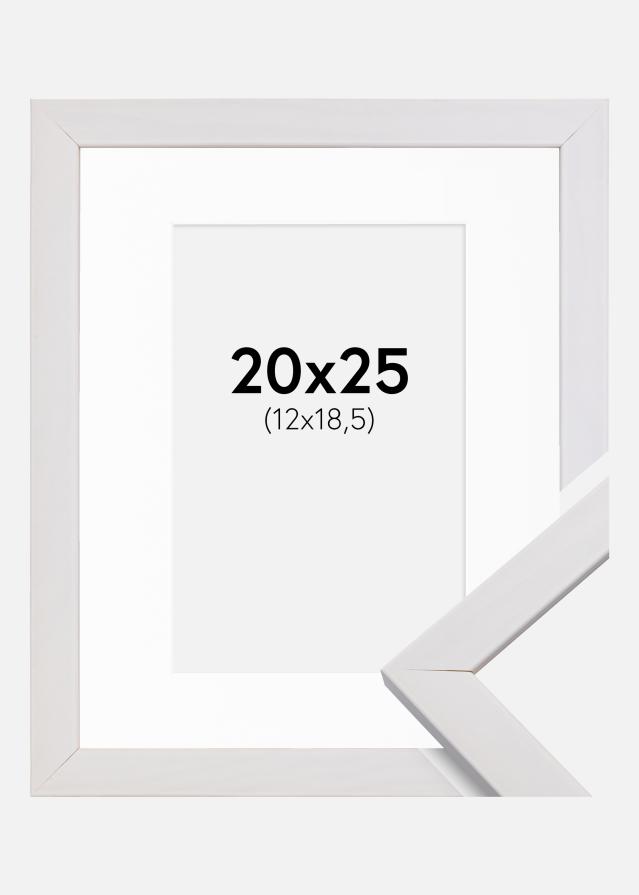 Ram med passepartou Fotolijst Stilren Wit 20x25 cm - Passe-partout Wit 13x19,5 cm