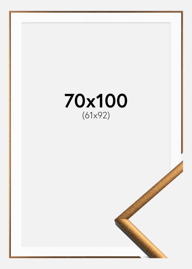 Ram med passepartou Fotolijst New Lifestyle Brons 70x100 cm - Passe-partout Wit 62x93 cm