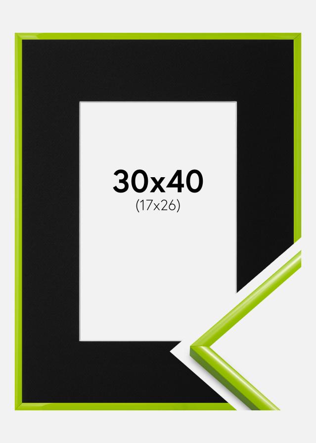 Ram med passepartou Fotolijst New Lifestyle May Green 30x40 cm - Passe-partout Zwart 18x27 cm