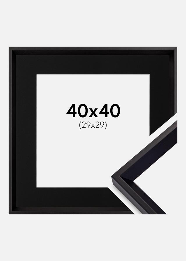 Ram med passepartou Fotolijst Globe Zwart 40x40 cm - Passe-partout Zwart 30x30 cm