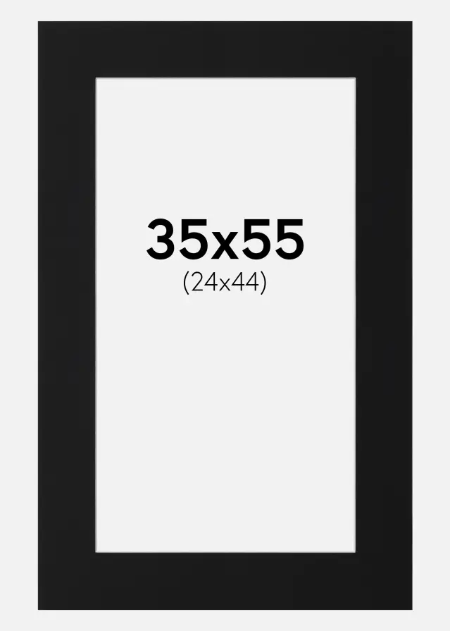Artlink Passe-partout Zwart Standaard (Witte kern) 35x55 cm (24x44)