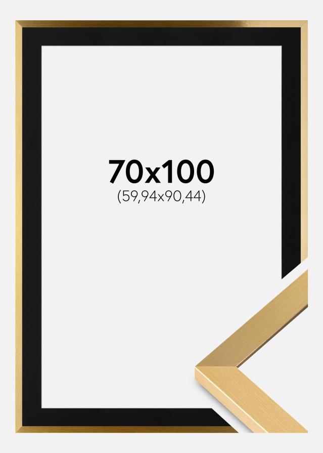 Ram med passepartou Fotolijst Selection Goud 70x100 cm - Passe-partout Zwart 24x36 inches