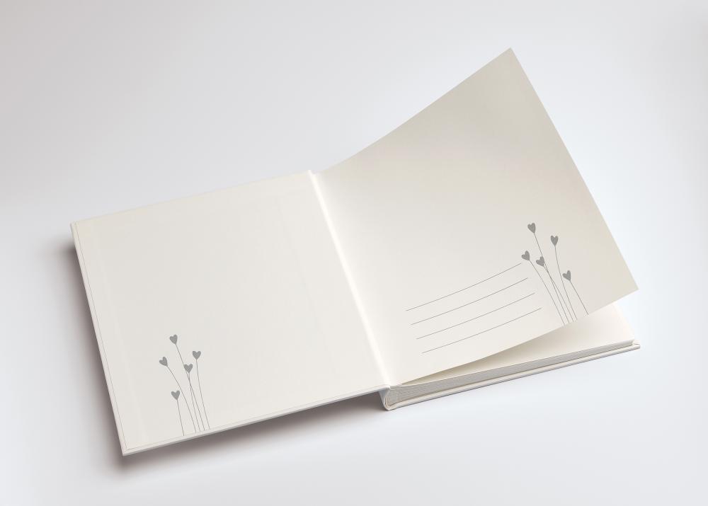 Walther Hart Trouwalbum Wit - 28x30,5 cm (50 Witte zijden / 25 bladen)