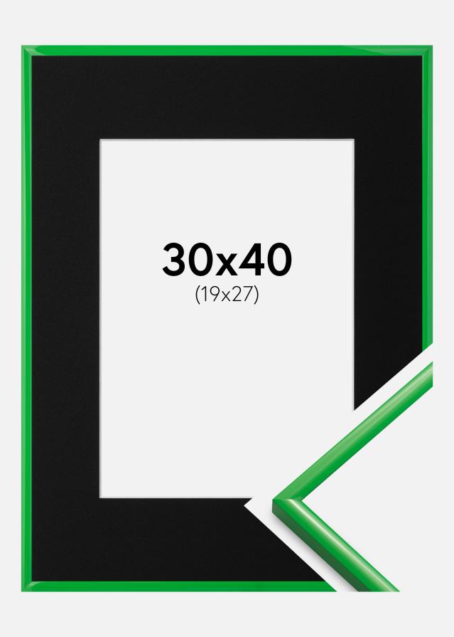 Ram med passepartou Fotolijst New Lifestyle Grass Green 30x40 cm - Passe-partout Zwart 20x28 cm