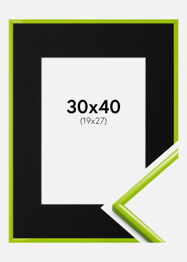 Ram med passepartou Fotolijst New Lifestyle May Green 30x40 cm - Passe-partout Zwart 20x28 cm