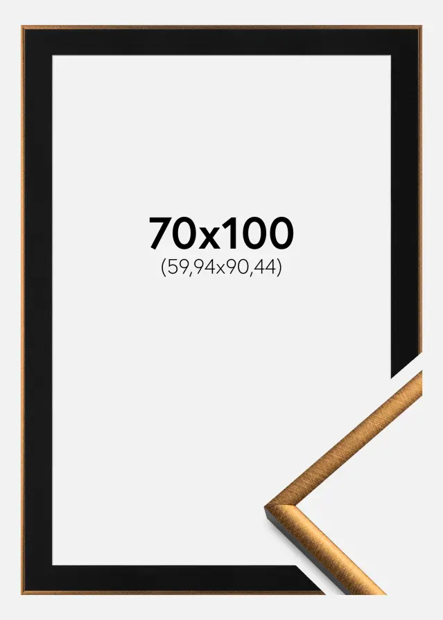 Ram med passepartou Fotolijst New Lifestyle Brons 70x100 cm - Passe-partout Zwart 24x36 inches