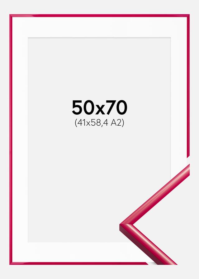 Ram med passepartou Fotolijst New Lifestyle Rose 50x70 cm - Passe-partout Wit 42x59,4 cm (A2)