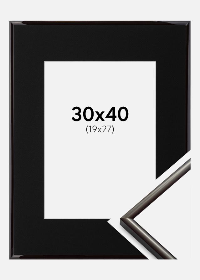Ram med passepartou Fotolijst New Lifestyle Espresso Brown 30x40 cm - Passe-partout Zwart 20x28 cm