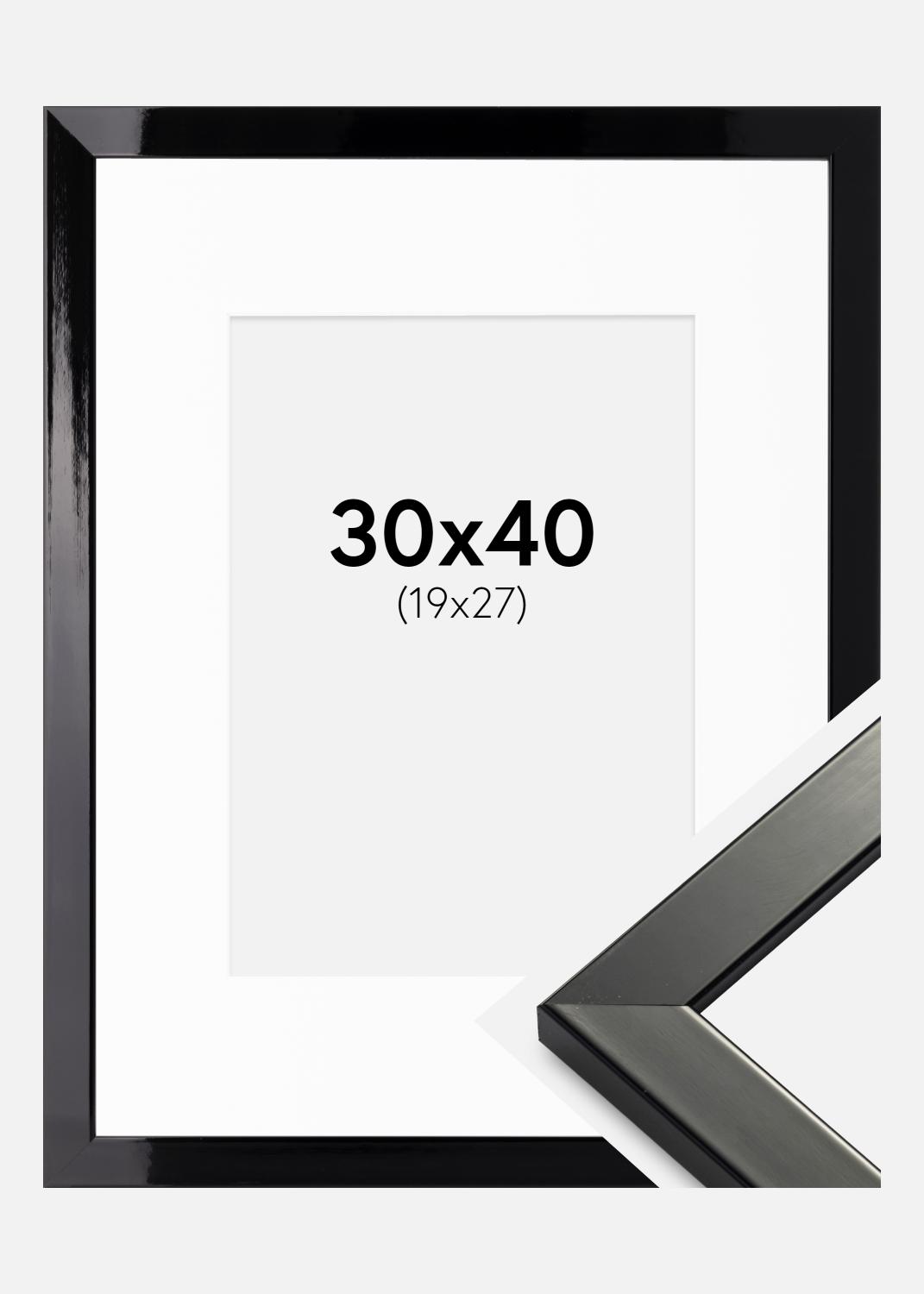 Product Image for Fotolijst Uppsala Zwart Hoogglans 30x40 cm - Passe-partout Wit 20x28 cm