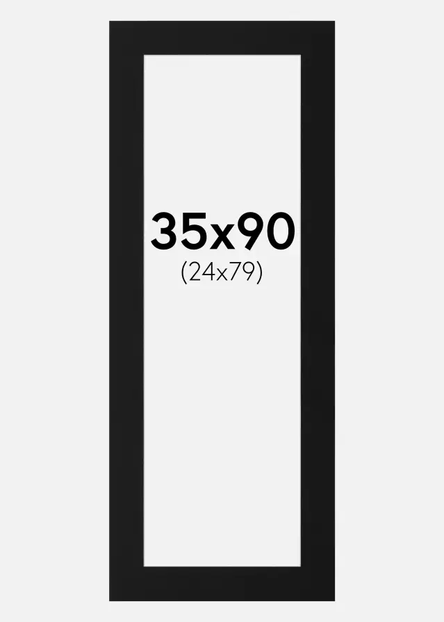 Artlink Passe-partout Zwart Standaard (Witte kern) 35x90 cm (24x79)