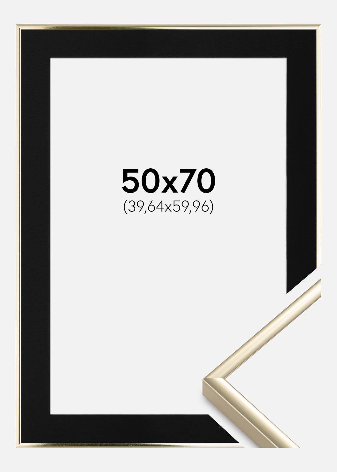 Product Image for Fotolijst Aluminium Glanzend Goud 50x70 cm - Passe-partout Zwart 16x24 inches