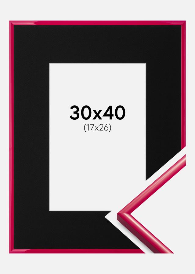 Ram med passepartou Fotolijst New Lifestyle Rose 30x40 cm - Passe-partout Zwart 18x27 cm