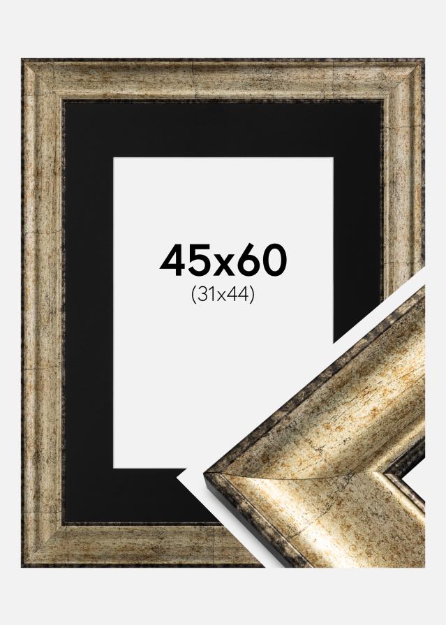 Ram med passepartou Fotolijst Saltsjöbaden Antiek Goud 45x60 cm - Passe-partout Zwart 32x45 cm