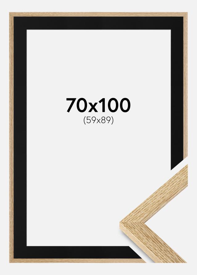 Ram med passepartou Fotolijst Selection Eiken 70x100 cm - Passe-partout Zwart 60x90 cm
