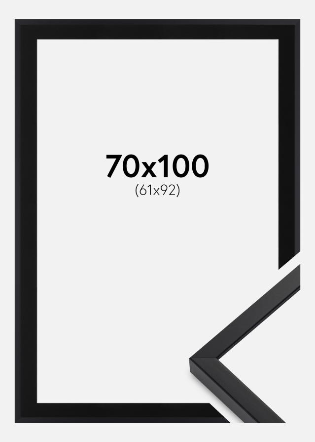 Ram med passepartou Fotolijst E-Line Wide Zwart 70x100 cm - Passe-partout Zwart 62x93 cm
