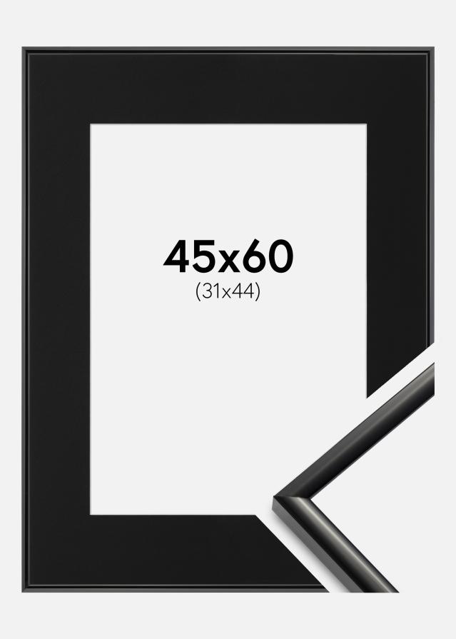 Ram med passepartou Fotolijst New Lifestyle Zwart 45x60 cm - Passe-partout Zwart 32x45 cm