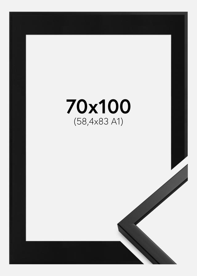 Ram med passepartou Fotolijst Oslo Zwart 70x100 cm - Passe-partout Zwart 24x36 inches