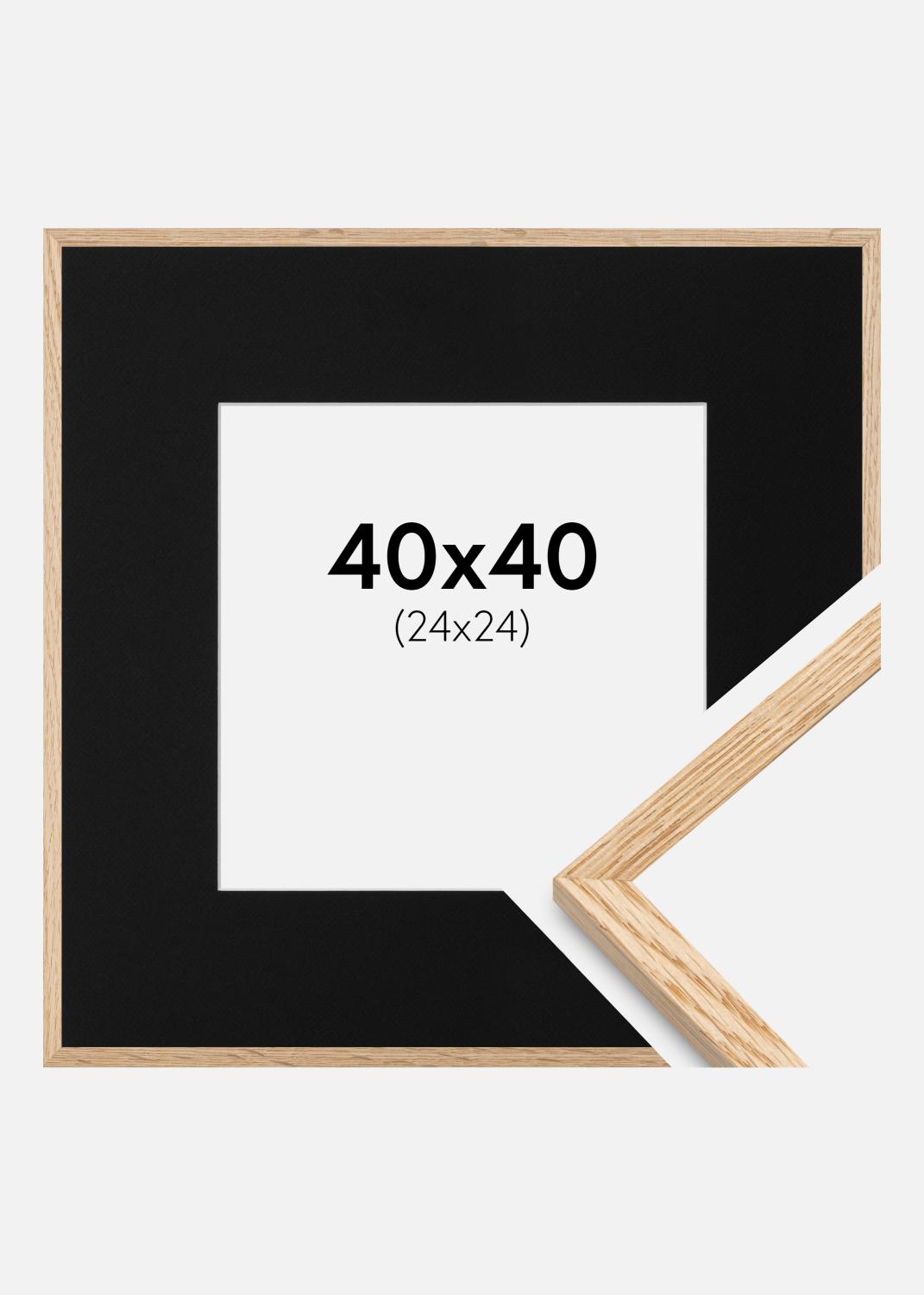Product Image for Fotolijst Smal Eikenhout 40x40 cm - Passe-partout Zwart 25x25 cm